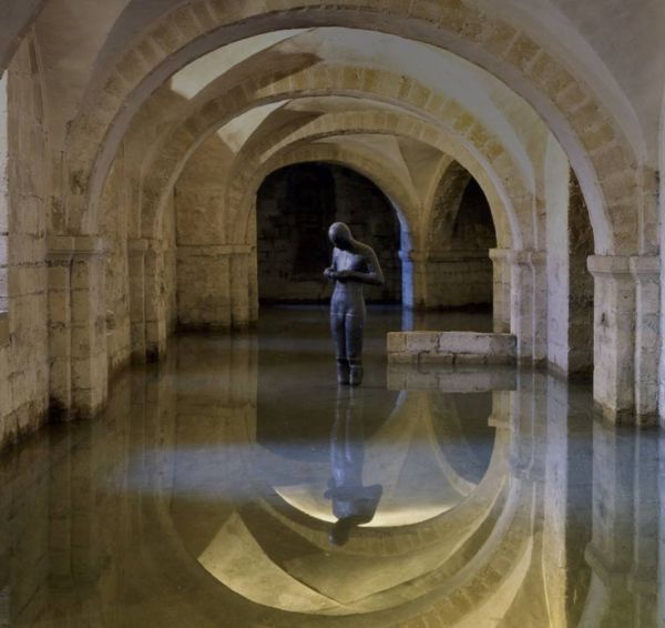 Flooded crypt with the incredible Gormley statue