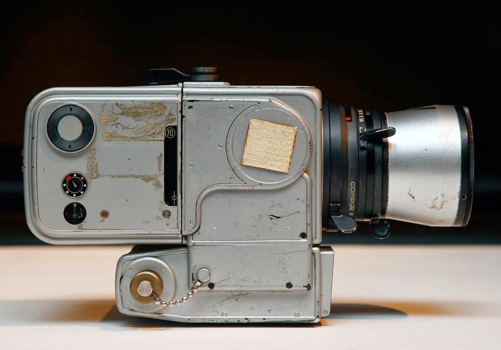 All the shots are square crop Hasselblad, with a 60mm lens. This is the only one that made it back from the moon.