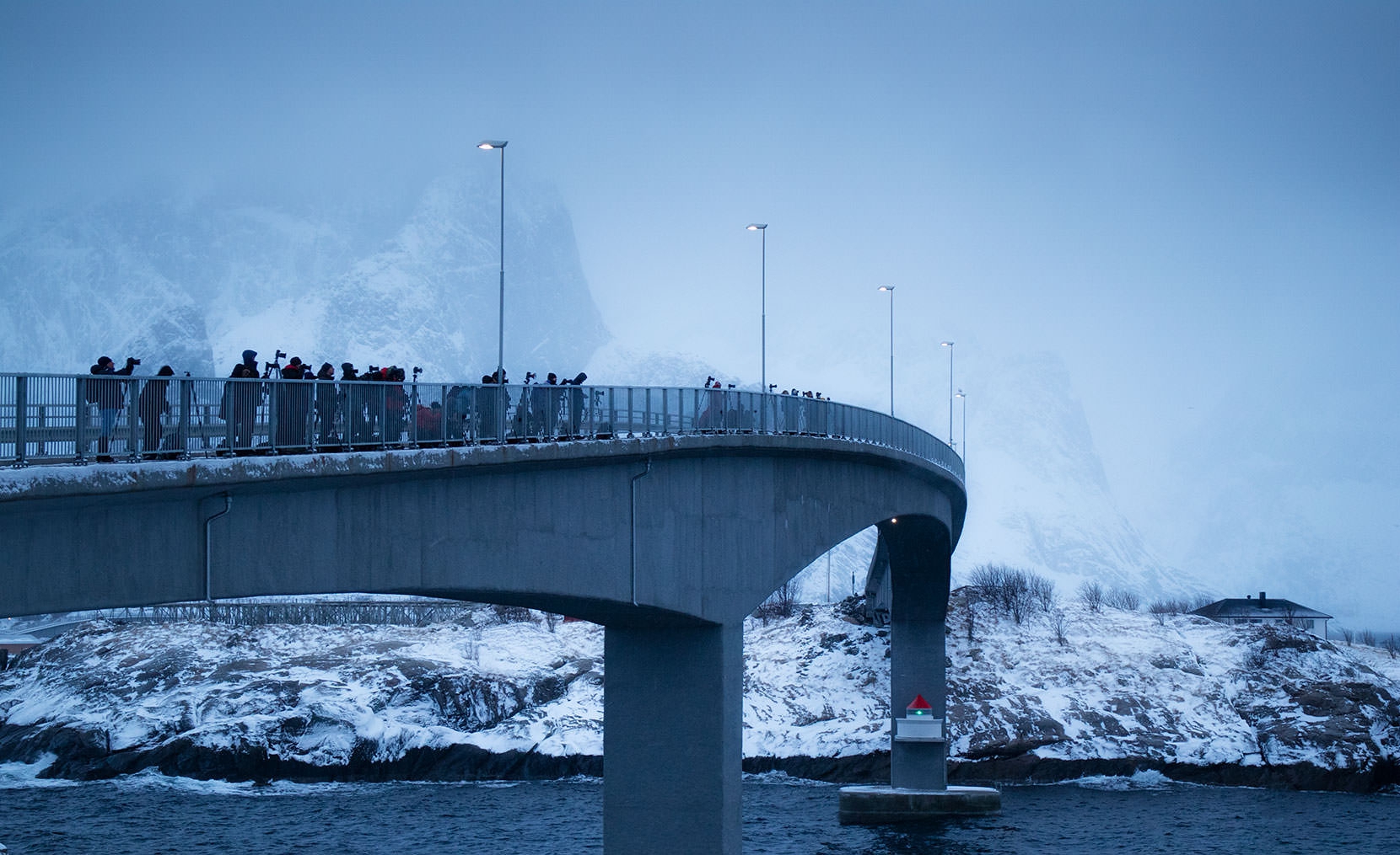 Like a Bridge Over Icy Water - A common winter sight any time of day... Hamnoy, Lofoten Islands