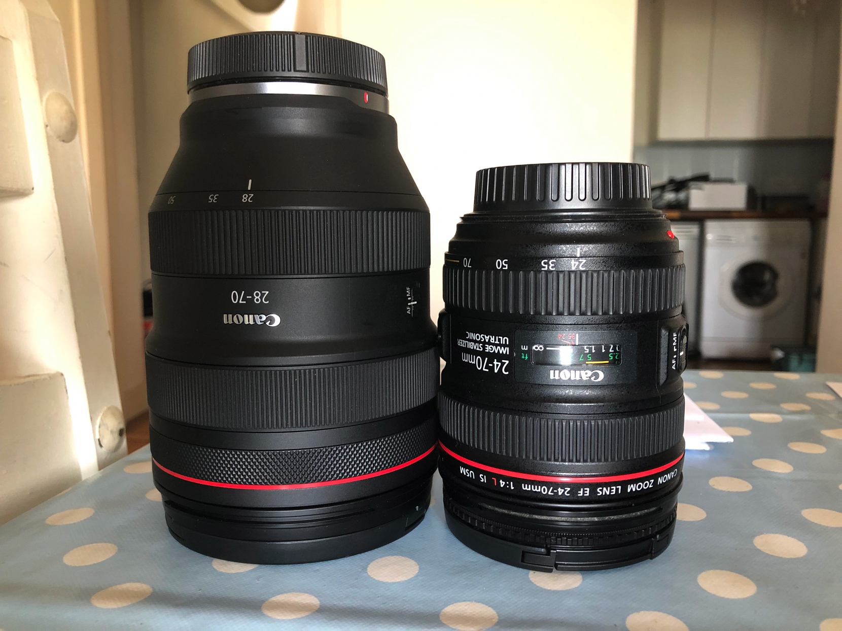 In comparison to the EF 24-70 f4L IS, then lens is three times as heavy and offers an extra two stops of performance