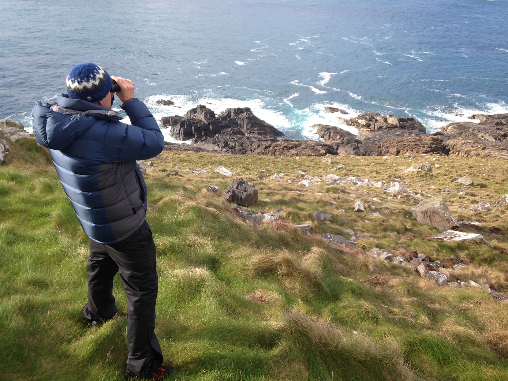 Watching seals on the coast at Pendeen, Cornwall... 