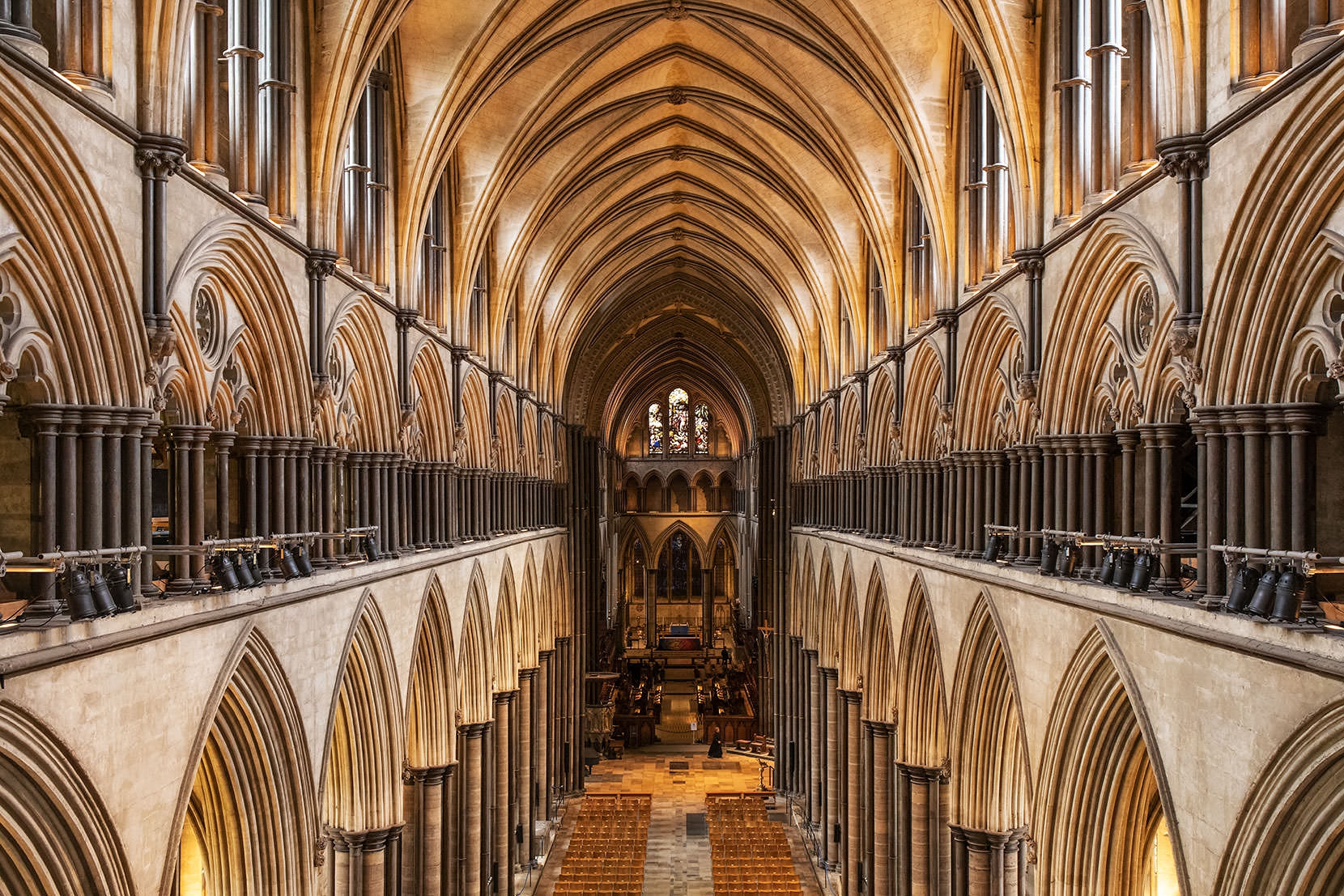 The immense view across the nave from the West Window