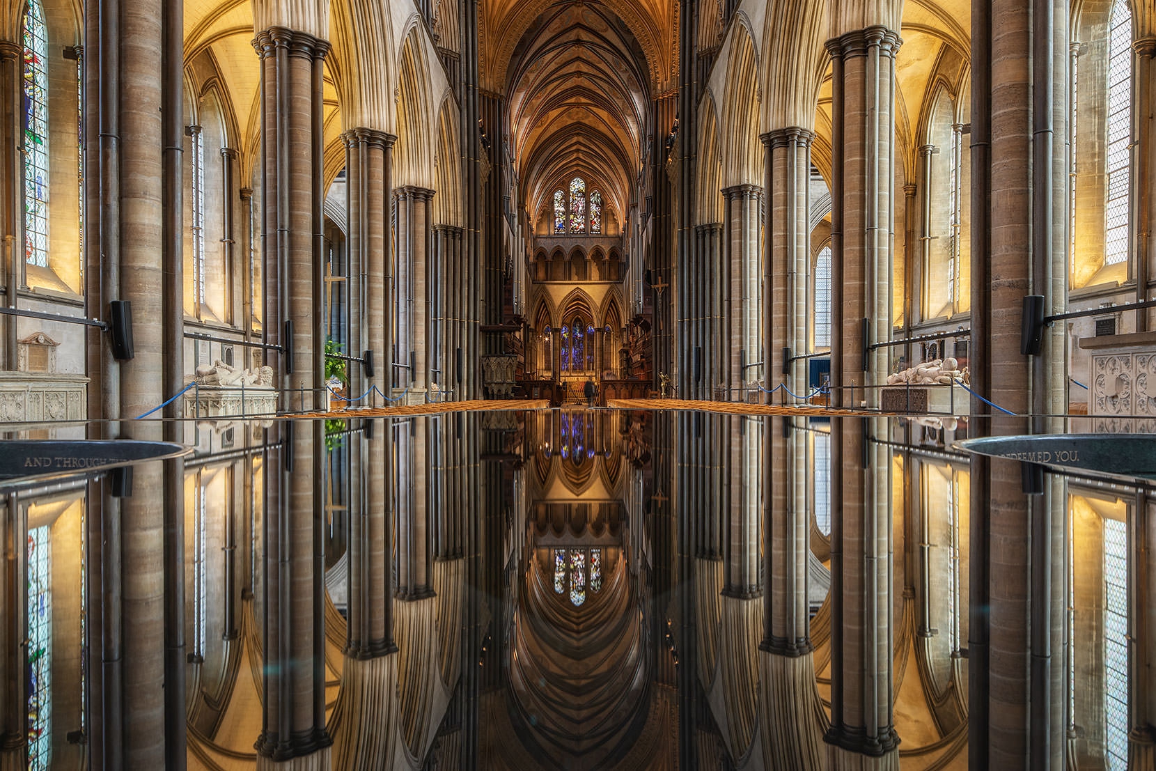 The only other interior reflection image I have seen is in Ely Cathedral, on a viewing mirror