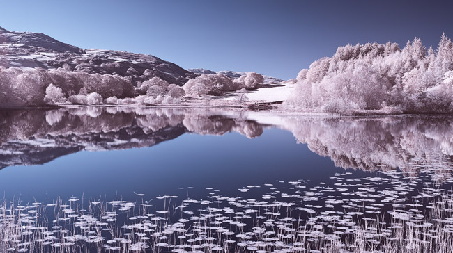 Tecwyn Isaf photographed in Infrared and channel swapped to induce false colours